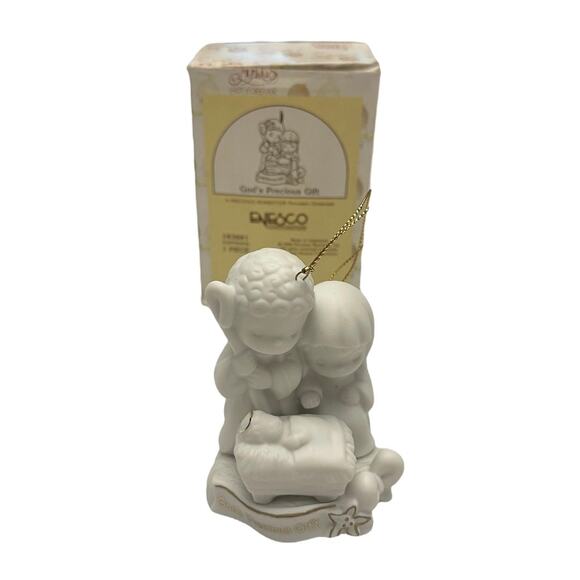 Vintage 1996 PRECIOUS MOMENTS Porcelain ORNAMENT With Box "God's Precious Gift" - Picture 5 of 5